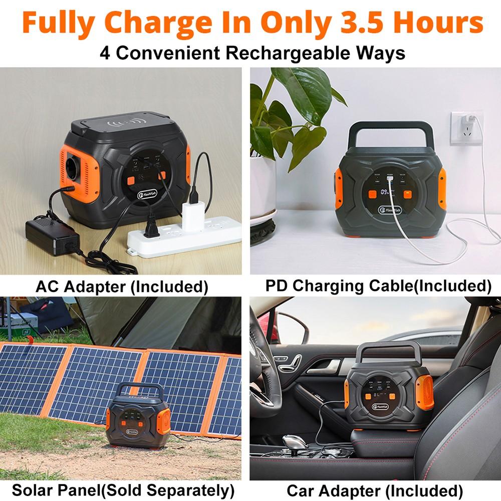 Refurbished:  Flashfish A301 320W 292Wh 80000mAh Portable Power Station Backup Solar Generator for Outdoor Travel Camping Home