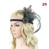 Women Beaded Flapper Hair Accessories Rhinestone Sequin Performance Headwear Elastic Indian Vintage Masquerade Feather Headband