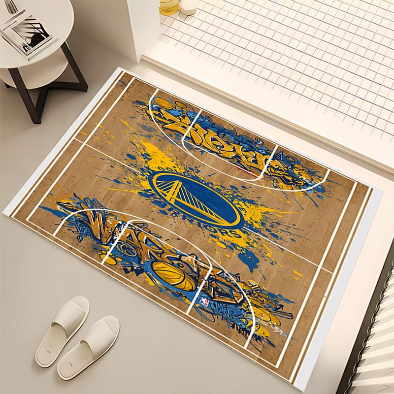 1pc Golden State Warriors logo Print Area Rug - Soft, Washable Non-Slip Indoor Mat, Living Room, Home Office Decorative Rug,Office Decorative
