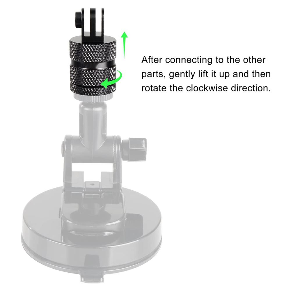 Для аксессуаров GoPro Металлический адаптер 1/4" Алюминиевый штатив Cnc Сплав Крепление 360 Вращение для Go Pro Hero 10 9 8 7 SJCAM Xiaomi Yi 4k
