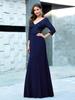 Ever-Pretty Women's Double V-Neck A-Line Sequins Evening Dresses With 3/4 Sleeve
