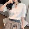Lace Women Blouses Summer Plus Size Long Sleeve Casual White Tops For Girls Embroidery Hollow Out Femme Linen Cotton Shirt 13102