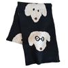 Korean Style Cashmere Blend Scarf Lightweight Knitted Shawl Fashion Puppy Pattern Scarf  Gift