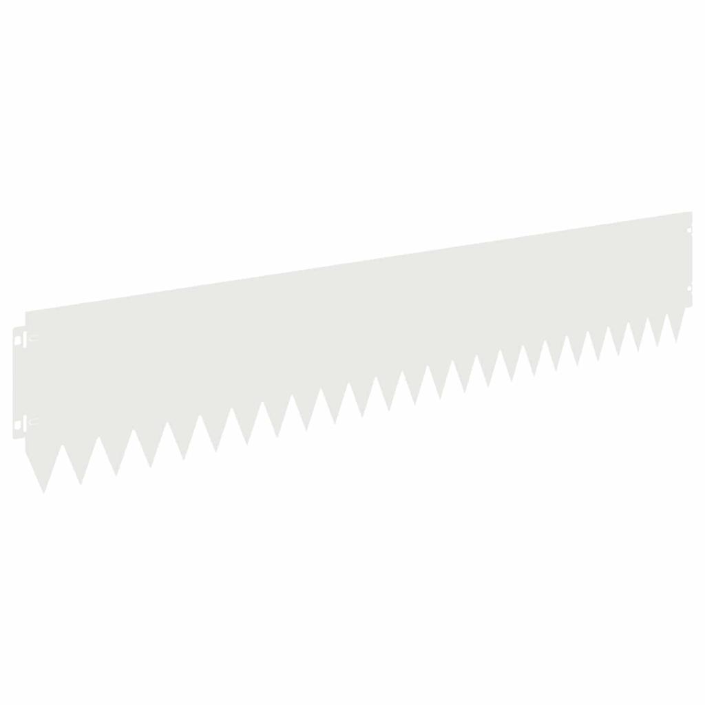 Lawn Edging 10 pcs 103 x 20 cm Steel White