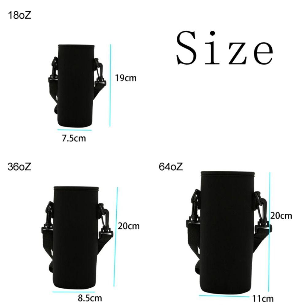 Black Sport Cup Covers Bag 18/36/64oz Water Bottle Carrier Mug Bottle Case Water Bottle