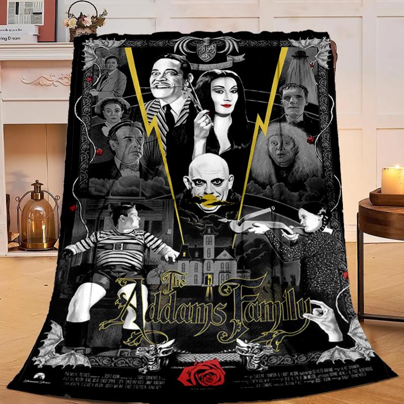 1PC Gothic Adams Flannel Blanket Gift, Suitable for Both Men And Women, Soft Ideal for Beds And Sofa, Birthday Or Christmas Gift