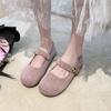 Retro Doudou Shoes Women's 2025 Autumn New One-pedal with Skirt Mother Shoes Lightweight Soft-soled Mary Jane Single Shoes