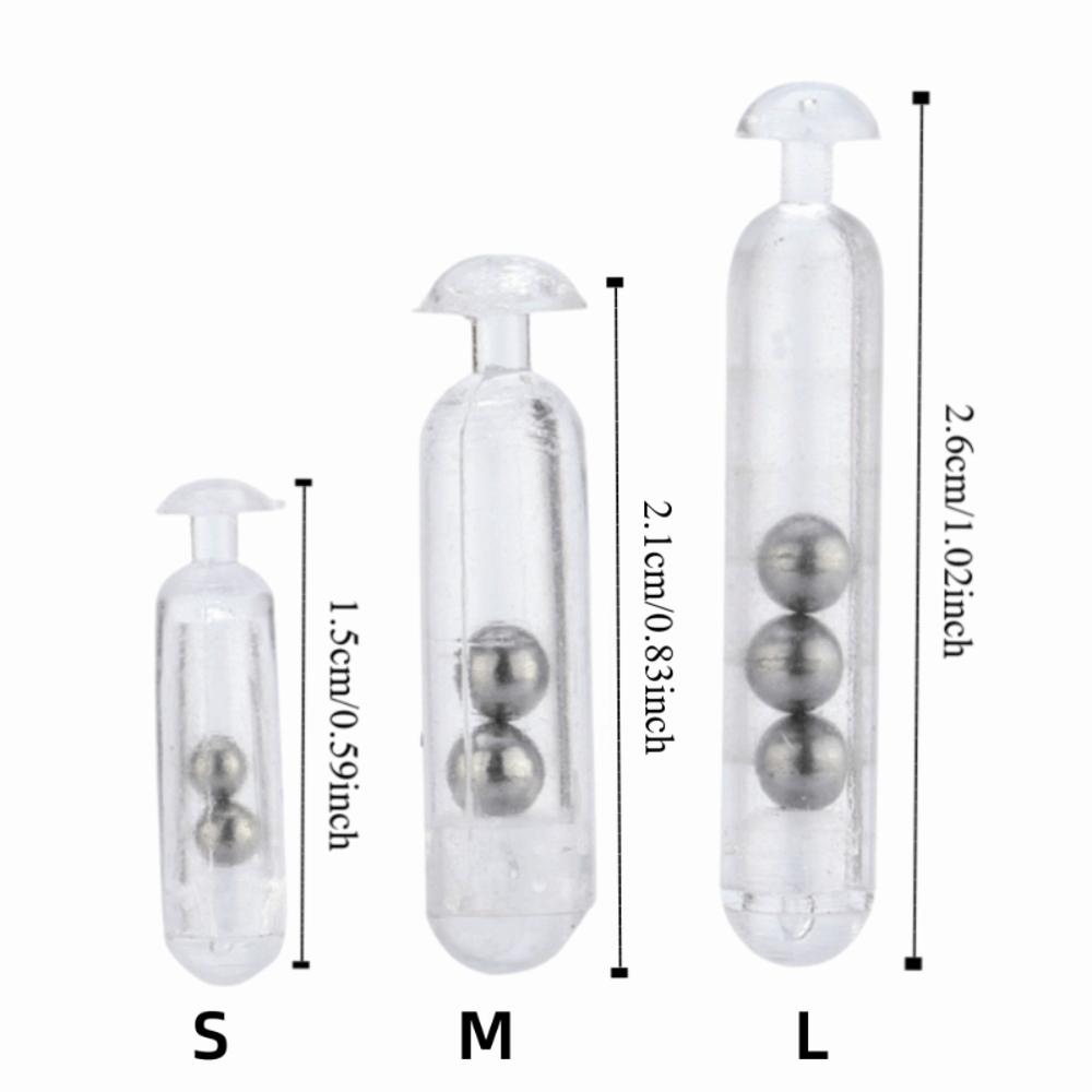 Transparent Fishing Lure Insert Tube with Metal Ball Lure Insert Fishing Rattles Fly Tie Tying