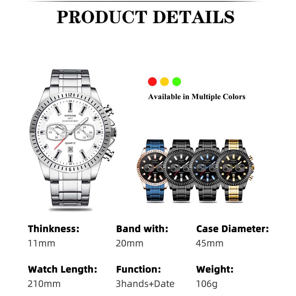 Fashion Casual Men's Watch Multi-Drive Sports Watch Classic Quartz Watch Business Watch Stainless Steel watch