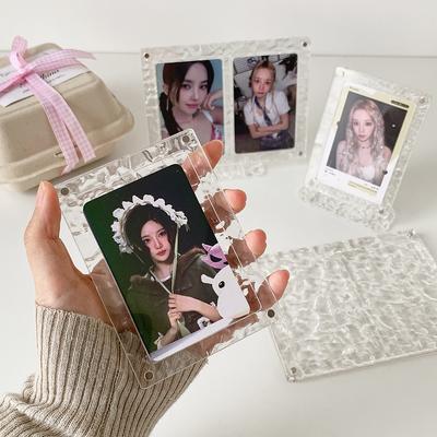 Акриловая фоторамка Компактная фоторамка с подставкой Держатель для фотокарточек K-pop Профессиональный вид Настольный дисплей для карточек Для трейдинга