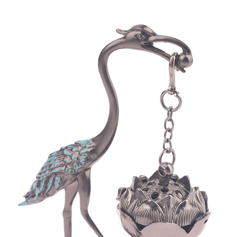 Подставка для курильницы в форме журавля Лотос, курильница для курильницы из античного сплава Лотос, подвесная печь для чайной церемонии, ремесло, украшение для дома