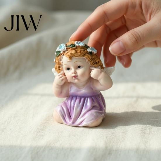 Small Shelf Decor Items Garden Fairy Figurine, Hand-Painted Resin Statue with Wings, Indoor Outdoor Yard Birthday Gifts for Kids Lawn Decor,