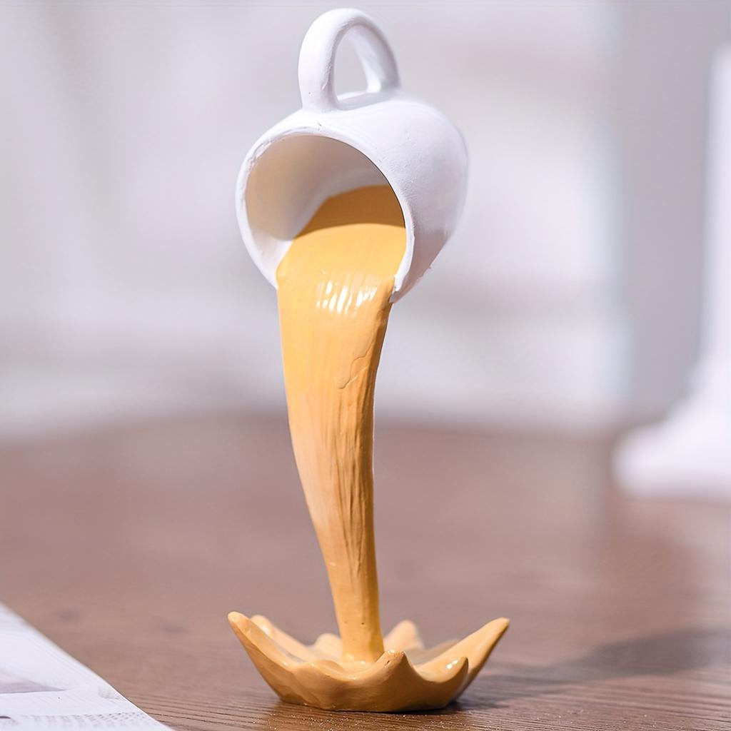 1Pc Levitation Resin Mug Flowing Coffee Cup Home Resin Ornaments Mug Coffee Tipping Decorations