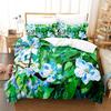 Зеленый пододеяльник, комплект двуспальной кровати, односпальное одеяло, покрывало с цветочным принтом, размер Queen King Size, комплект постельного белья с листьями, 200X200, 2 шт., 3 шт., тонкий, 3D, односпальный