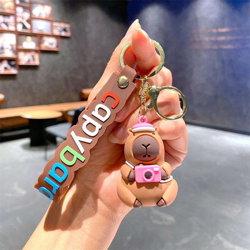 Милая креативная кукла-капибара, брелок, подвеска, мультяшная кукла-кавайи, брелок для автомобиля, изысканный рюкзак, подвесные украшения, подарки