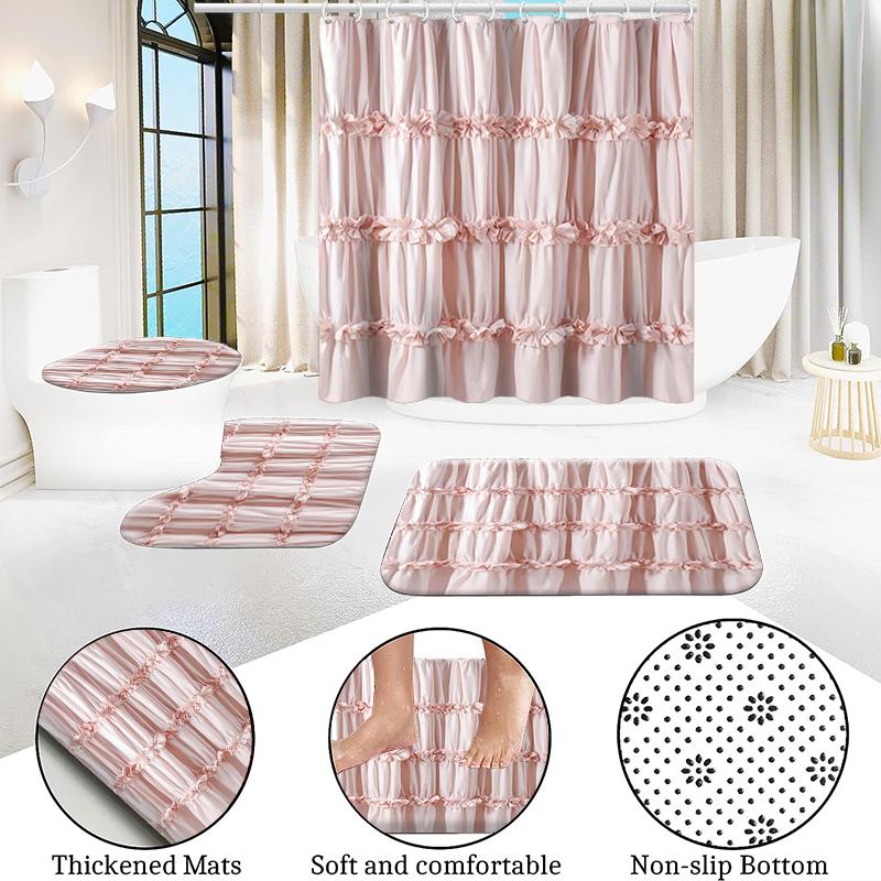 Водонепроницаемая занавеска для душа с 12 крючками, чехлы для унитазов, сиденья, коврики для ванной для ванной комнаты, нескользящий коврик, ковер, занавеска для окон