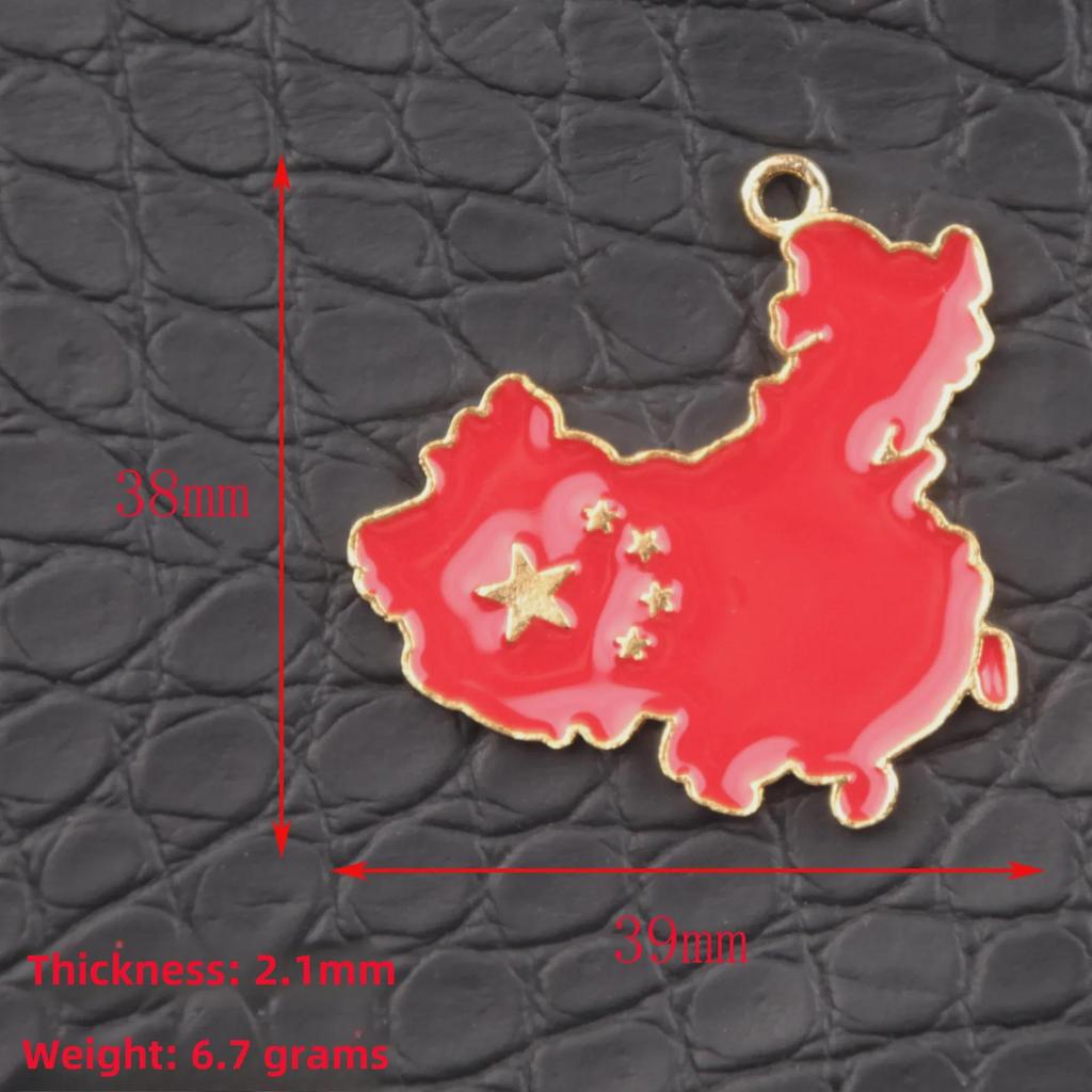 Креативный брелок с флагом в виде карты Китая: Патриотическая подвеска — идеальный подарок на Национальный день или Новый год