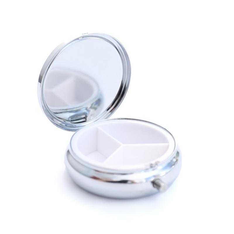1Pc Waterproof Metal Pill Organizer Portable Round Square Pill Box Pill Container Weekly Pill Splitter Box