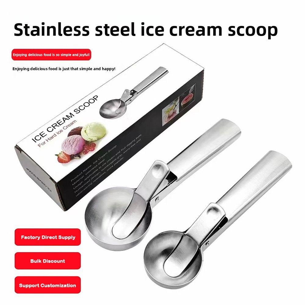 Stainless Steel Ice Cream Scoop Dual-Purpose Design Multifunctional Scoop Fruit Scoop Kitchen Use