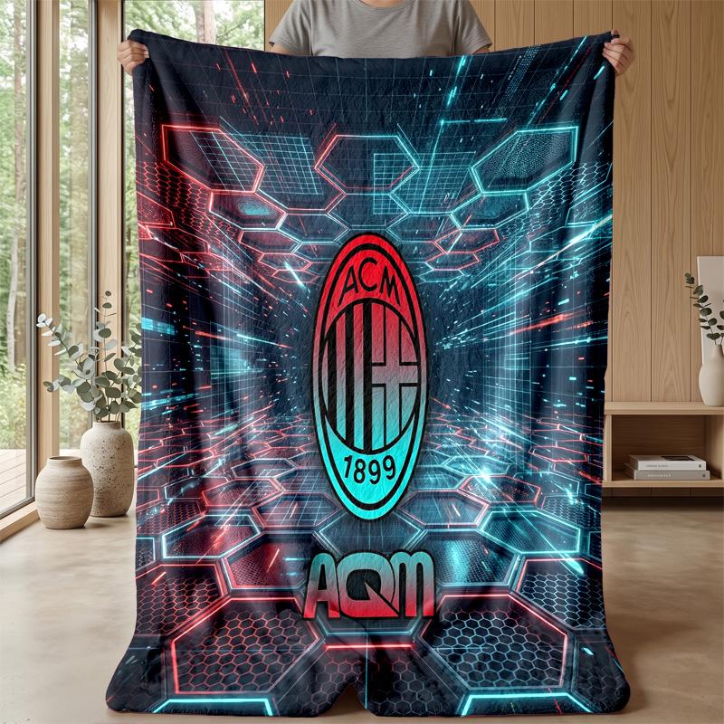 AC Milan Theme blanket Soft Flannel Blanket Plush Throw Blanket Cozy Sofa Bed Blanket for Home Decor