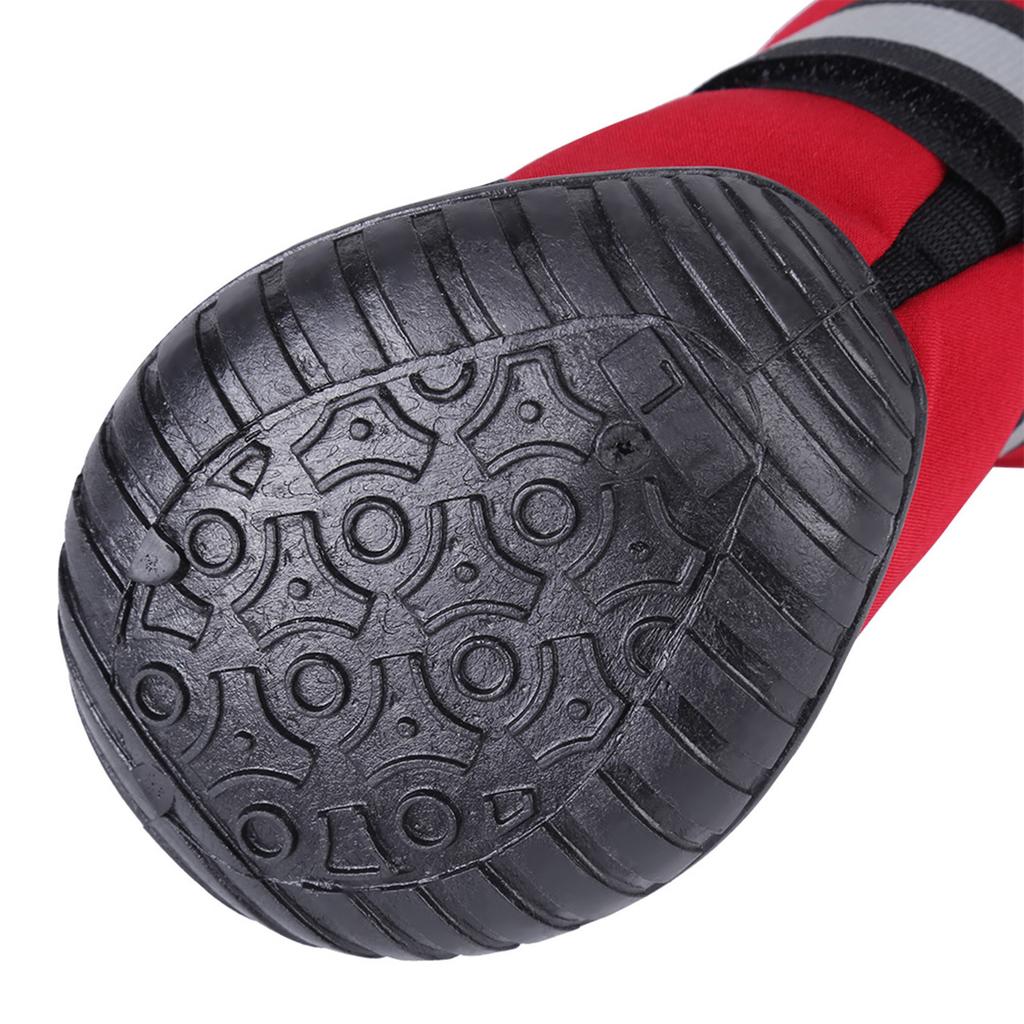 Комплект из 4 шт., водонепроницаемая обувь для собак, противоскользящие защитные ботинки для больших собак, красный цвет L