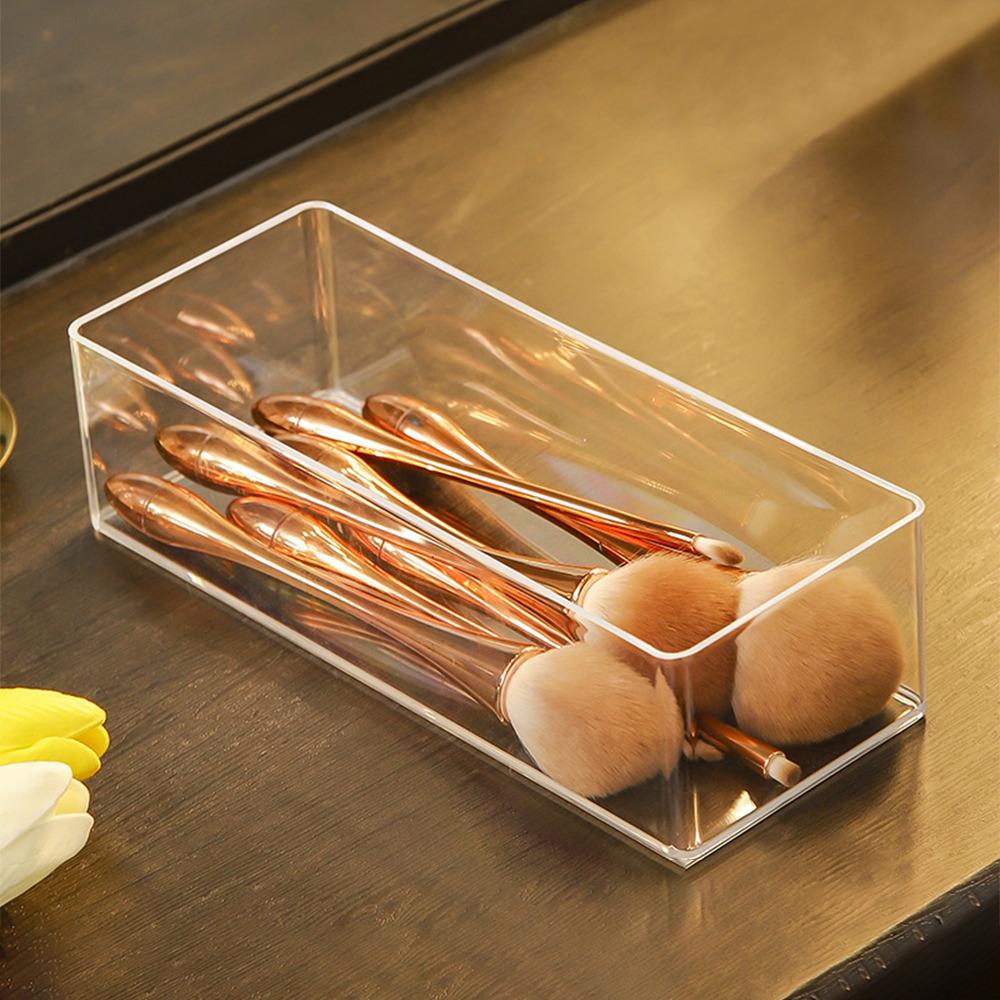 Прозрачный акриловый ящик для хранения косметики, туалетный столик, косметическая помада, сетчатый ящик, отделение для хранения на рабочем столе#