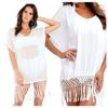 Kimono dress cape tunic pareo summer beach white boho with lace