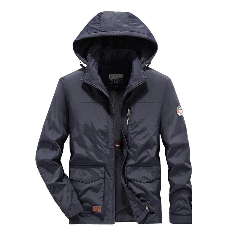 Мужская теплая короткая куртка с капюшоном, зимняя куртка на молнии с карманами, одежда для активного отдыха и досуга, ветрозащитная хлопковая куртка