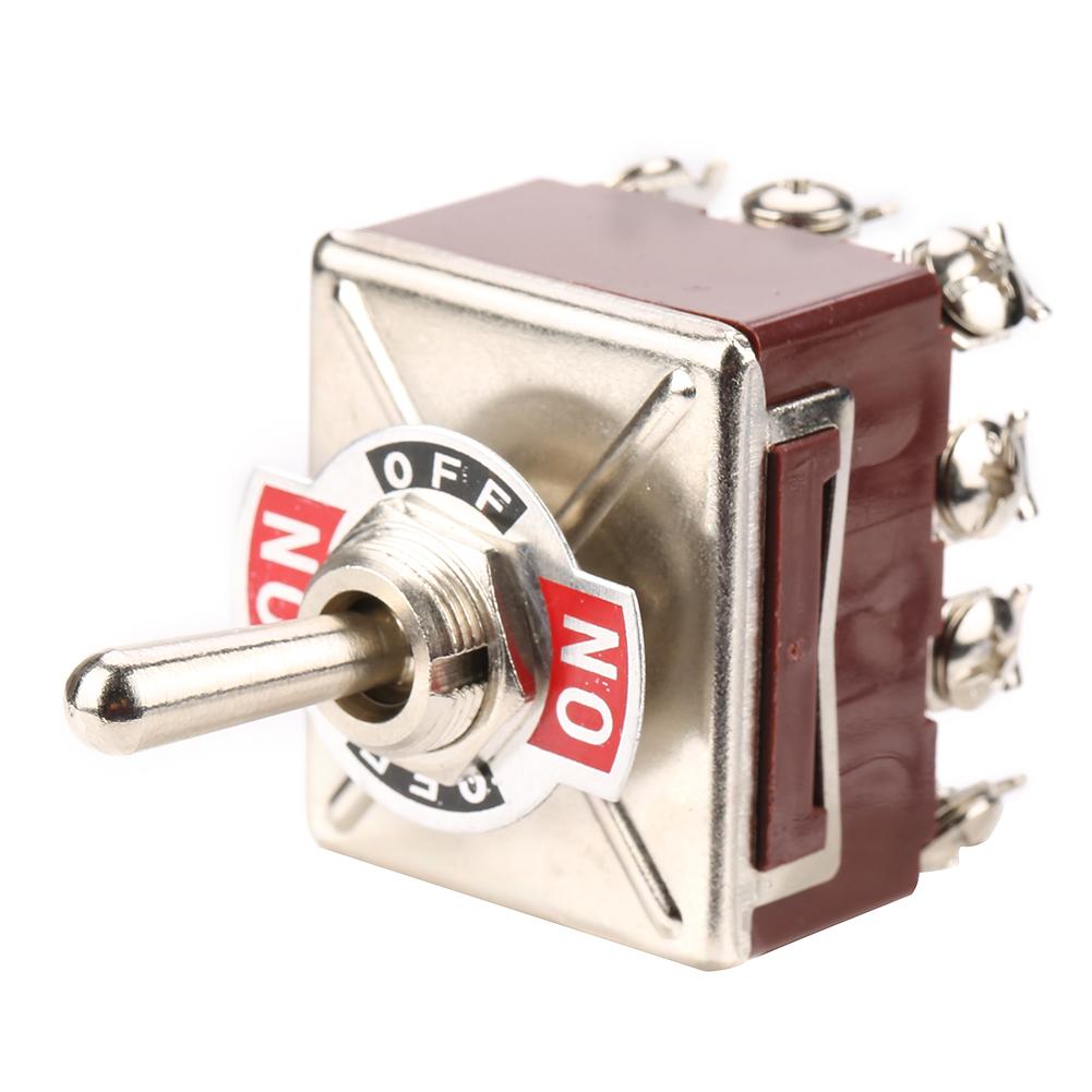 ON/OFF/ON 3 Position Toggle Switch 4PDT 12 Pin 12mm 15A/250VAC 10A/380VAC 4PDT 3 Position Toggle Switch