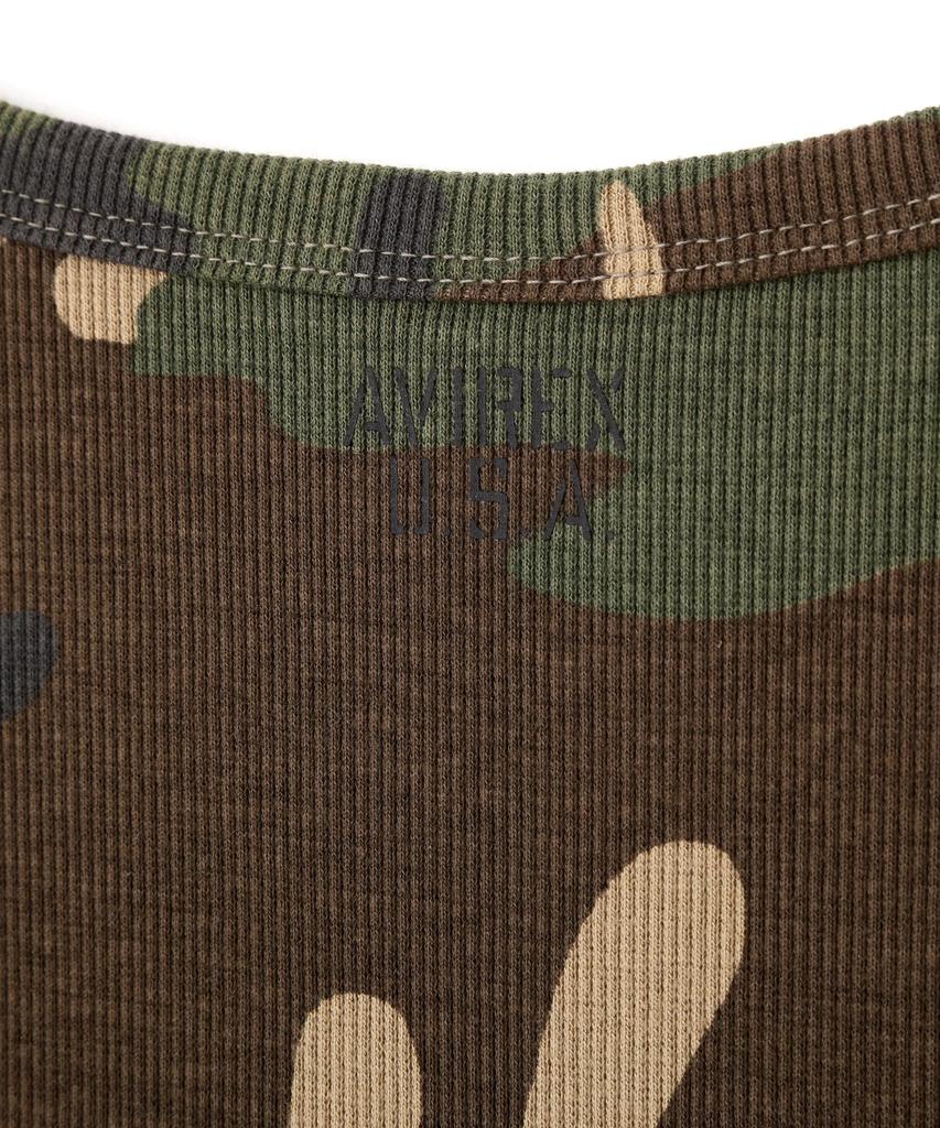 AVIREX DAILY RIB SHORT SLEEVE CREW NECK T-SHIRT(WEB Exclusive) CAMOUFLAGE 783-5934016 men's XL olive camouflage