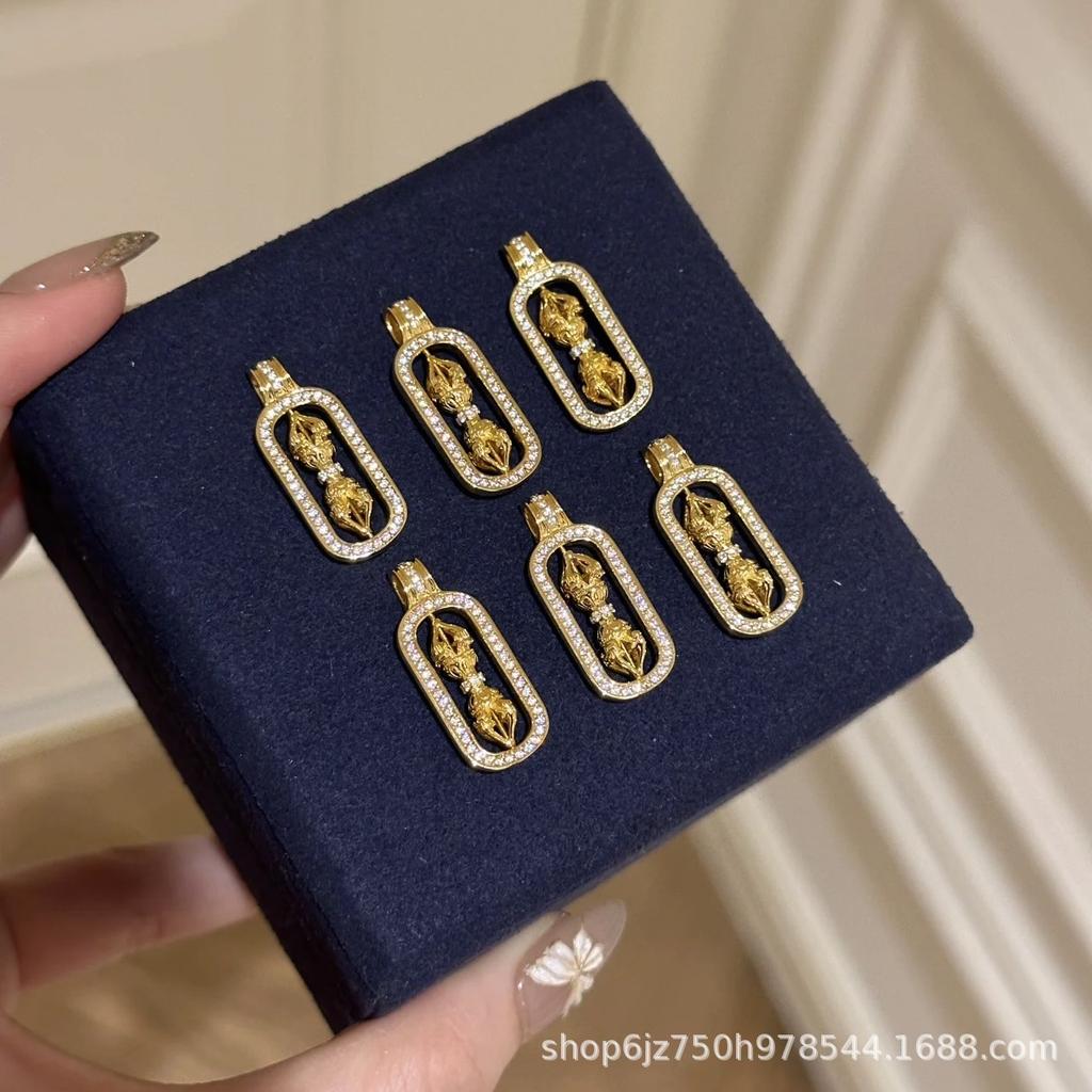 Медная монета Пиксю Ваджра Пестик Ожерелье Женский Национальный Стиль Подвеска Привлекает Богатство и Сокровища, Высококлассная Цепочка на Ключицу Легкая Роскошь