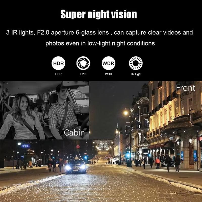 Камера 1080P для автомобиля WIFI APP с двумя объективами, видеорегистратор для автомобилей, передняя и внутренняя камера для автомобиля, автомобильный аксессуар