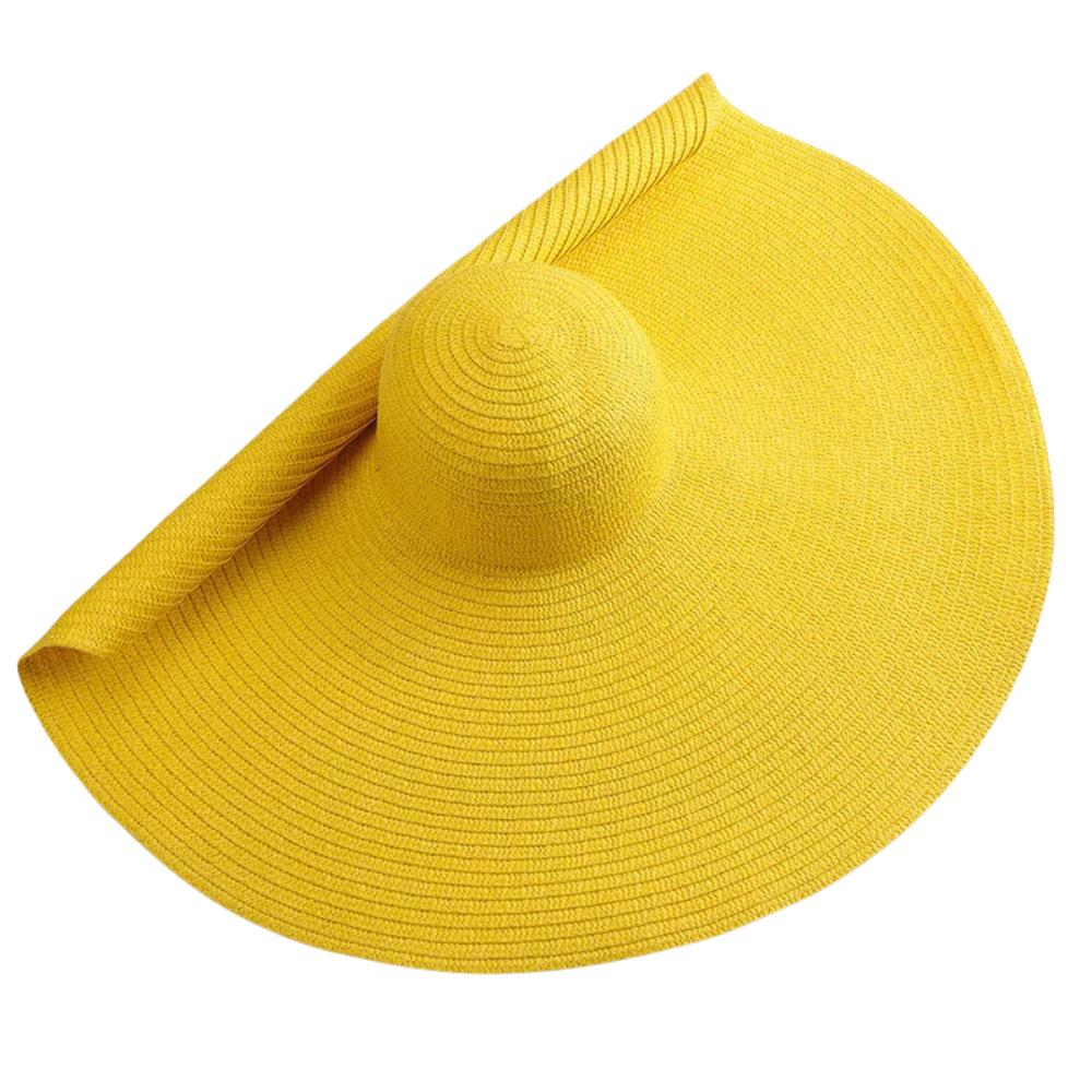 Boho Style 70cm Wide Brim Sun Hat Sunscreen Summer Beach Sun Hat Diameter Large Straw Hat  Outdoor