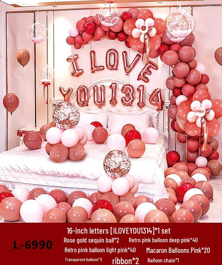 Набор свадебных воздушных шаров 'Рубиновый гранат'