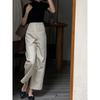 Белые тонкие узкие прямые повседневные брюки для женщин летом японские свободные широкие брюки с высокой талией брюки для костюма с девятью точками