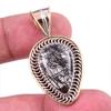 Natural Black Rutile 925 Solid Sterling Silver TwoTone Gift Pendant 1.50" W1h08