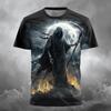 Unisex T-shirt 3d Skull Print Casual Crew Neck Tee Short Sleeve Tops Summer Oversized T-shirt Hip Hop Trend Fashion Unisex's Clothes