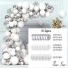 Silver And White Balloon Arch Set Wind Balloon Children'S First Birthday Scene Arrangement Party Supplies