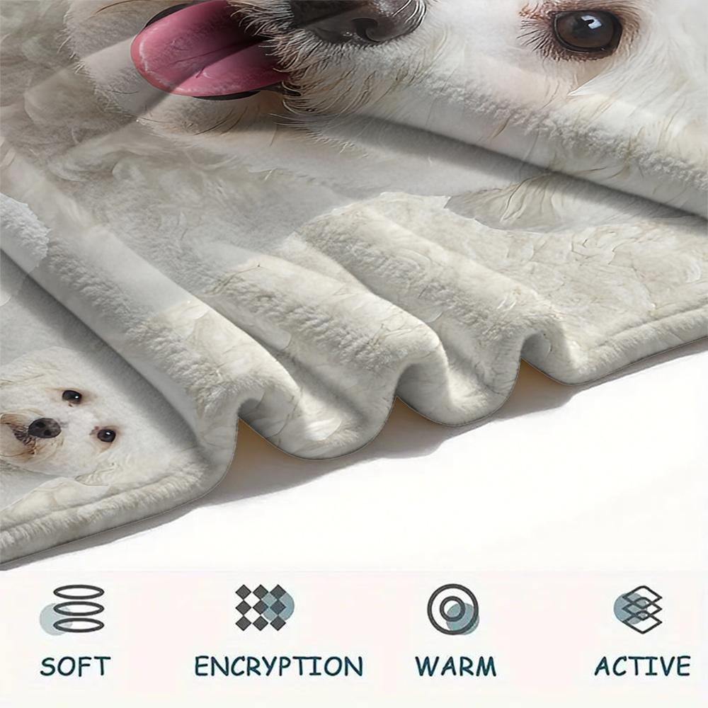 1 шт. Фланелевое одеяло с принтом собаки Чихуахуа и Пуделя, Высокое качество, Удобное для всех сезонов, Декор для дома, Тепло и уют, Идеально для подарков