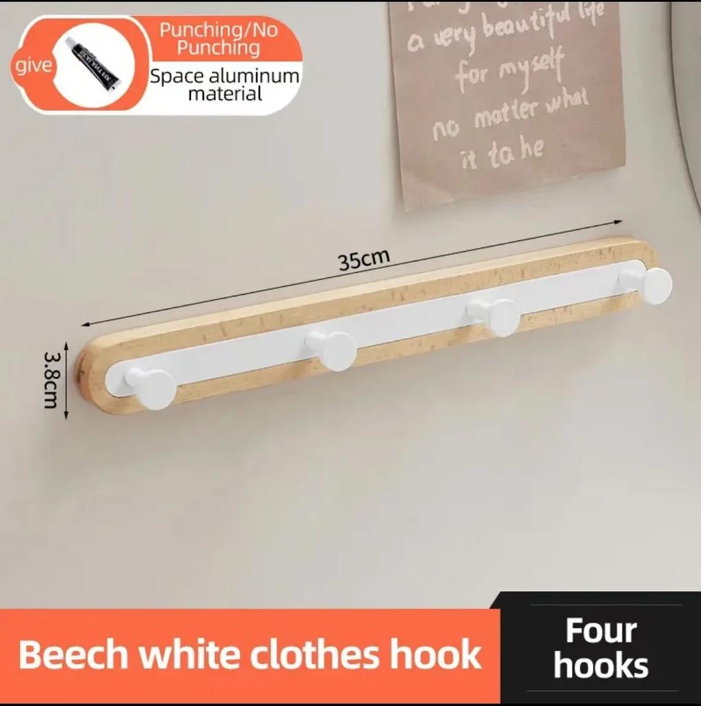 Деревянные крючки для одежды для ванной комнаты, держатель для полотенец, настенные, для двери примерочной, крючки для одежды сзади, ключ для прихожей, место для хранения головных уборов, без дырокола