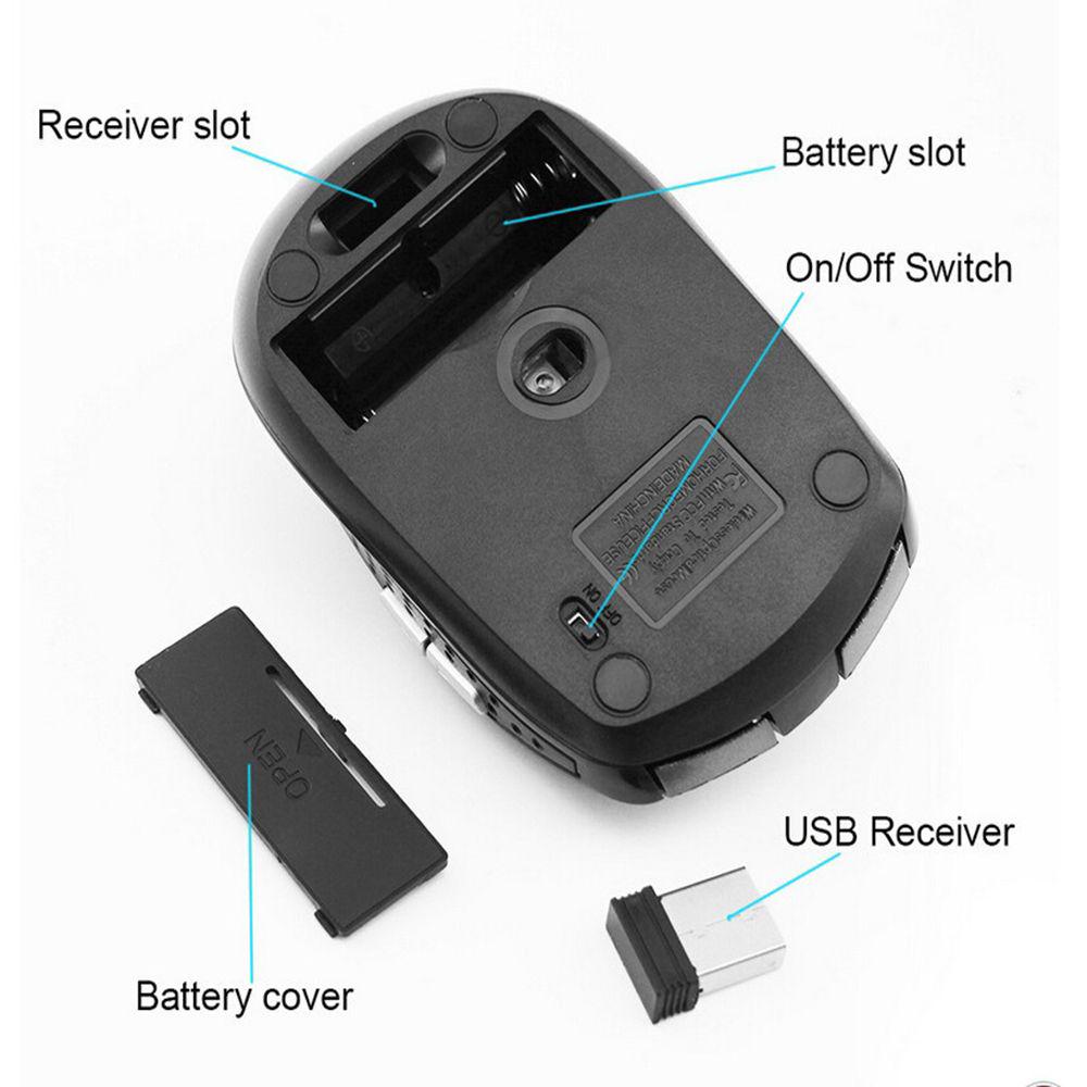 Цветная оптическая мини игровая мышь беспроводная мышь 2.4GHz USB приемник