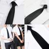 Black Clip On Men Tie Security Ties For Men Women Unisex Tie Clothing Necktie