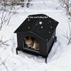 KEMORELA Уличный домик для кошек с опорой, Изолированный домик для кошек, Зимний приют для бездомных кошек, Уличный домик для кошек для путешествующих кошек