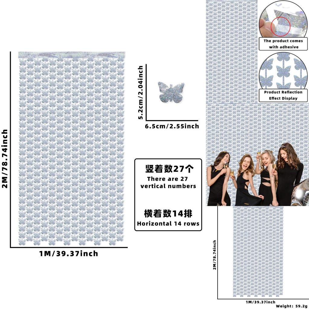 Radiant Butterfly Raindrop Curtain Decoration For Festive Party Celebrations And Birthdays