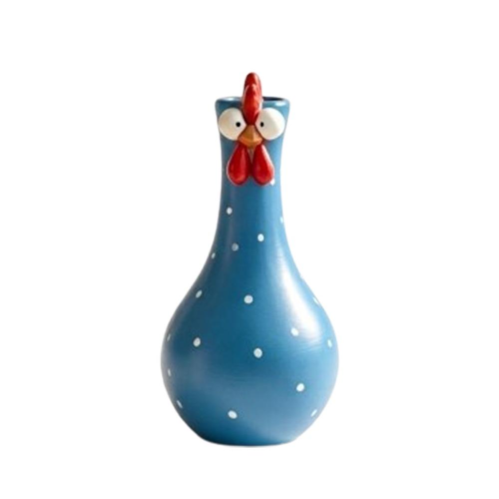 Resin Art Long Neck Chicken Vases Lifelike Flower Vase Ornament Flower Arrangement Vase Home Decor