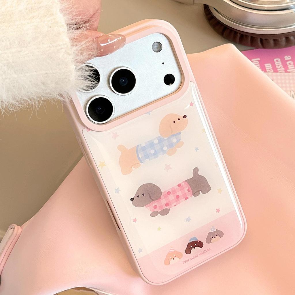 Мультяшный розовый чехол для телефона с щенком для iPhone 17 и iPhone 17 Pro Max