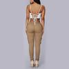 Women's Solid Color Casual Elastic Waist String Side Pocket Pencil Pants