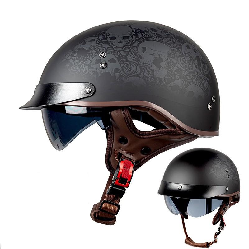 Classic Half Helmet Scooter Motorcycle Riders Adult Unisex ABS Safety