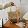 Женская мода летняя соломенная сумка через плечо женская пляжная праздничная шоппинг тканая сумка через плечо кошельки-мессенджеры