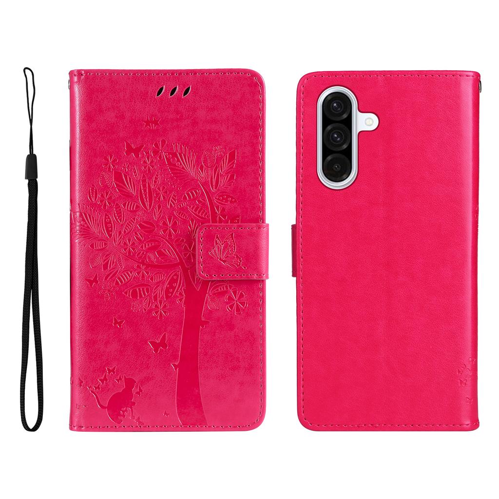 For Samsung Galaxy A56 5G Phone Case with Stand Cat Tree Pattern Leather Wallet Mobile Cover